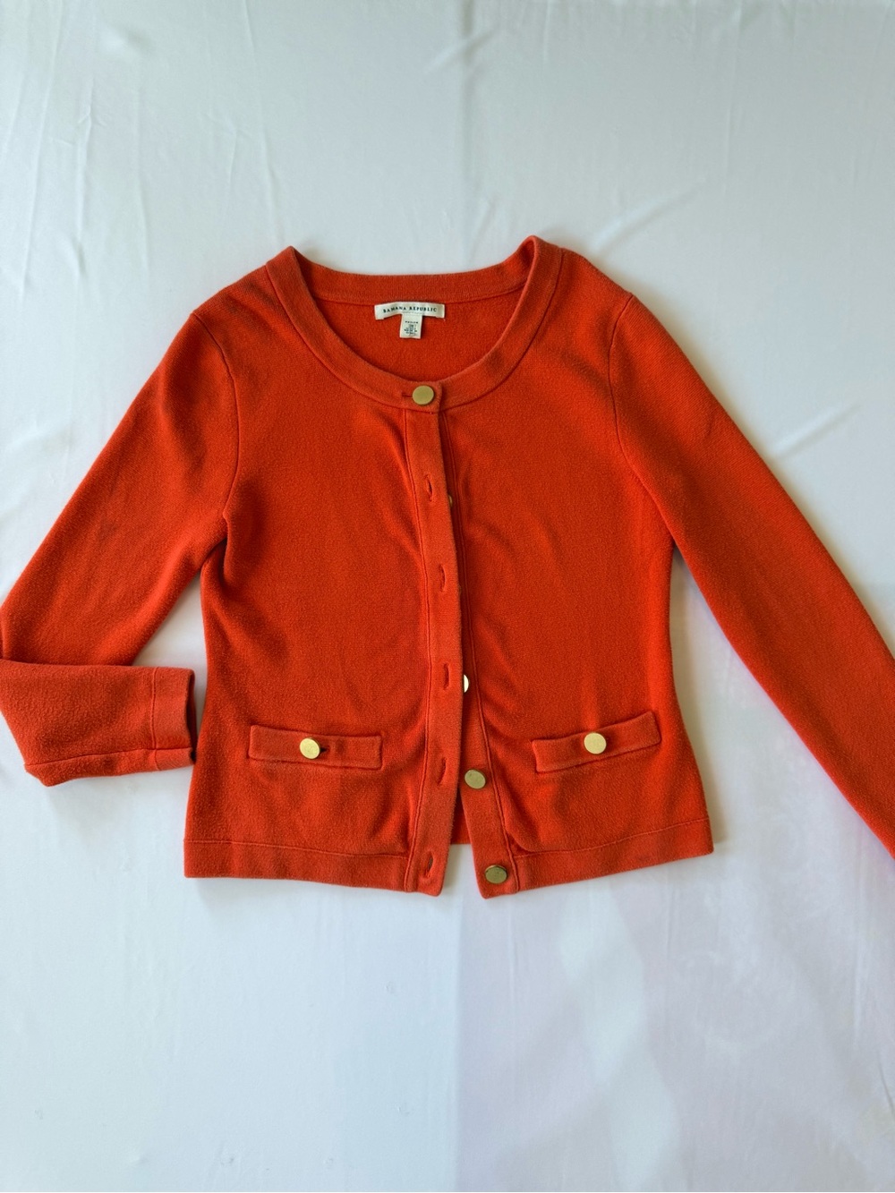 Banana Republic' Orange Knit Button-Front Cardigan
